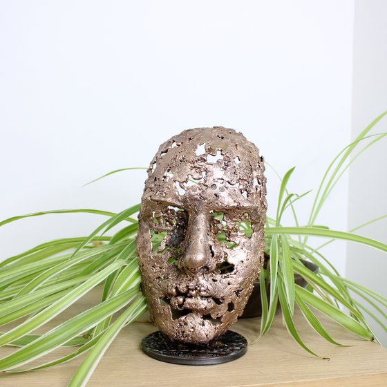A Tear 96-22 – Bronze Lace Face Sculpture