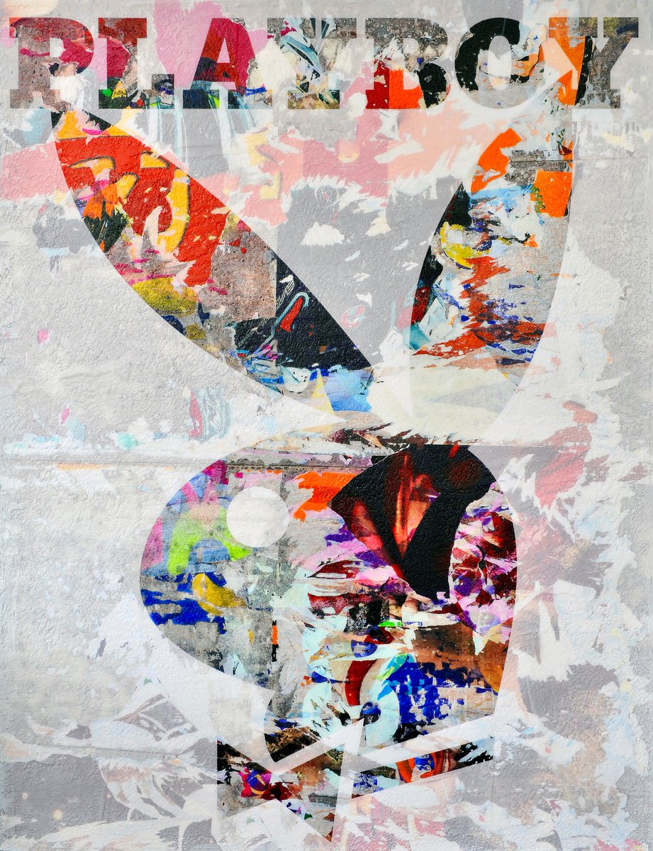 Urban And Pop Portrait Painting By Karin Vermeer, 47 X 63", Playboy Bunny, Original Artwork