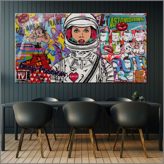 Space Cadet v3 Huge 190cm x 100cm texture Urban Pop Art