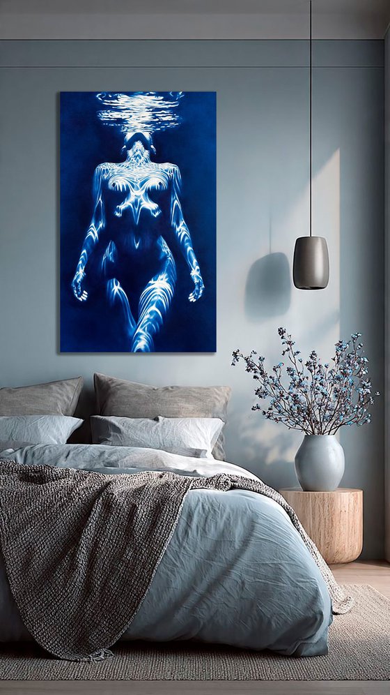 Siren's Breath - Large Blue Underwater Nude