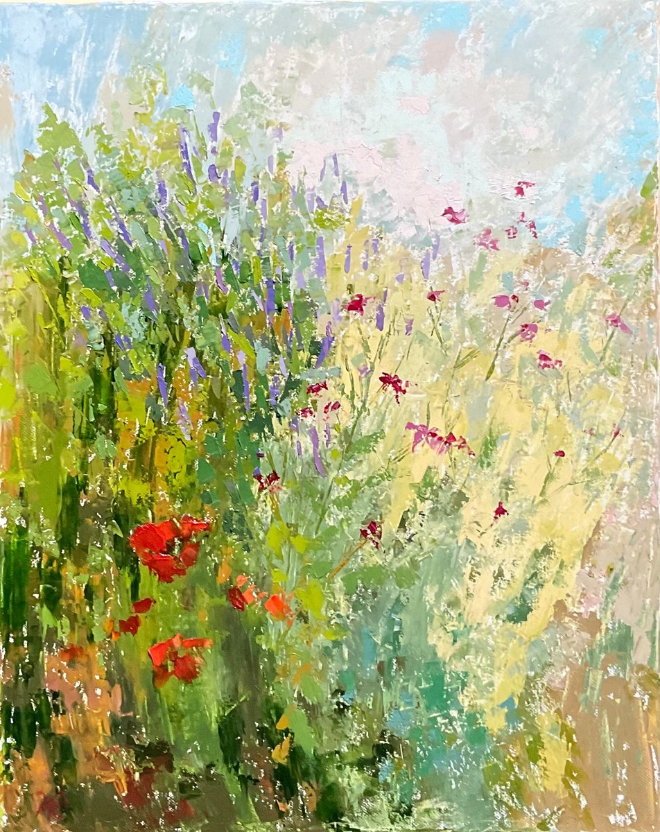 Flowering Meadow By Vera Klimova, 16 X 20, Artwork For Sale On Artfinder