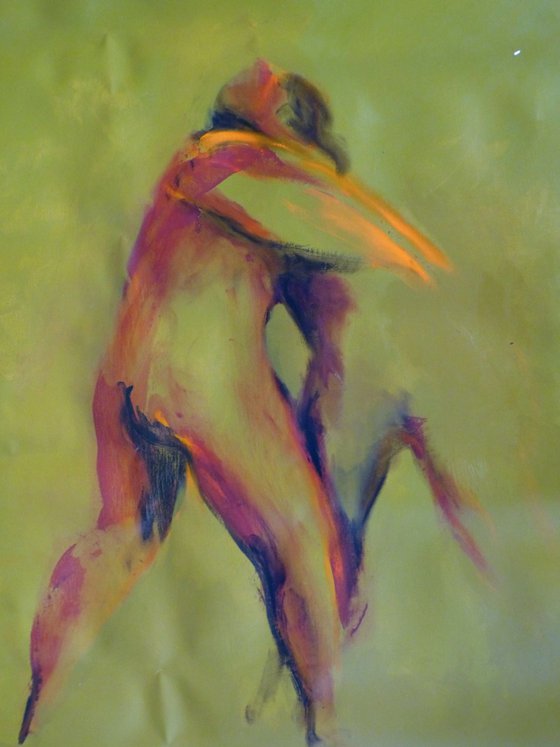 Nude Study in green, oil on canvas 130x195 cm