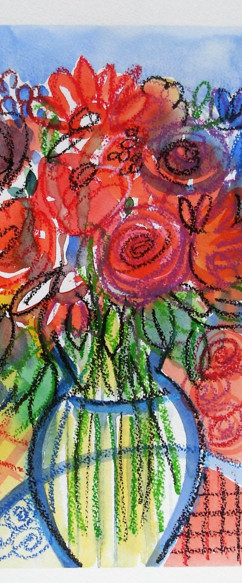 Mixed Summer Flowers 2 by Jan Rippingham