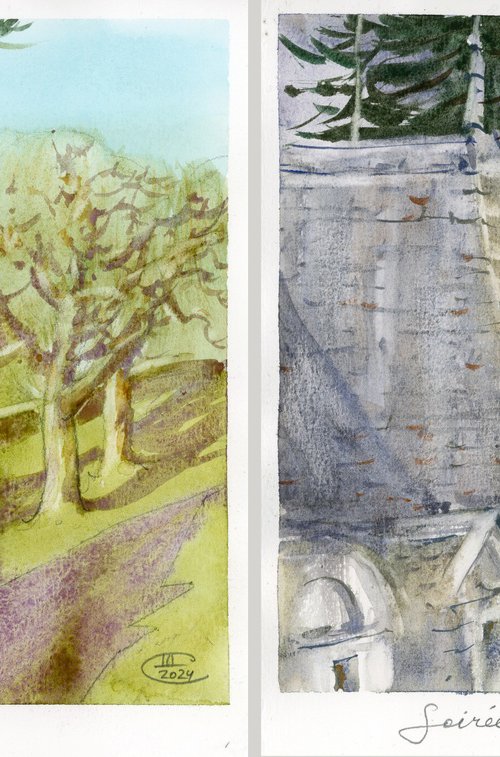 View of the castle diptych by Tatyana Tokareva