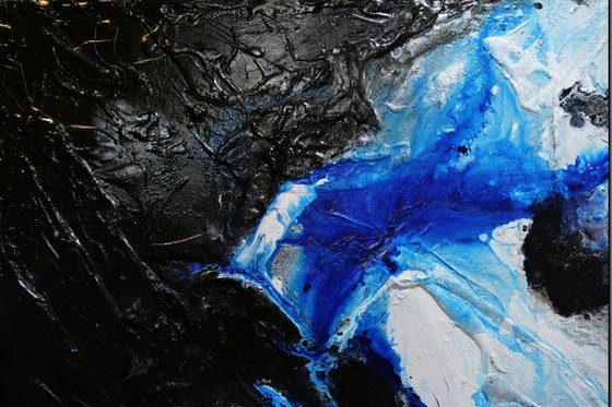 Nomadic Blue 240cm x 100cm Huge Texture Abstract Art