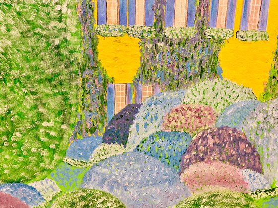 BLUE GARDEN (LARGE) 204 - AT THE GARDEN GATE - 80x120cm