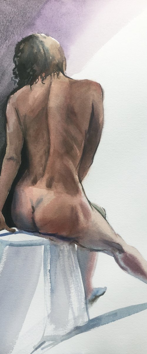 Naked girl. Female figure, nude model. by Natalia Veyner