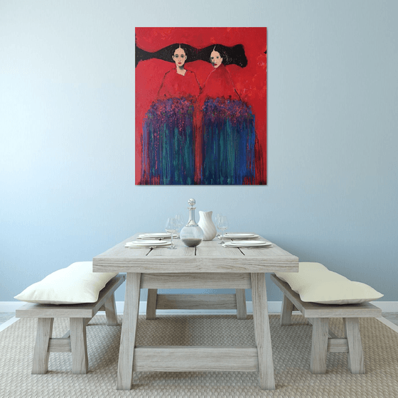 Sisters with Flowers