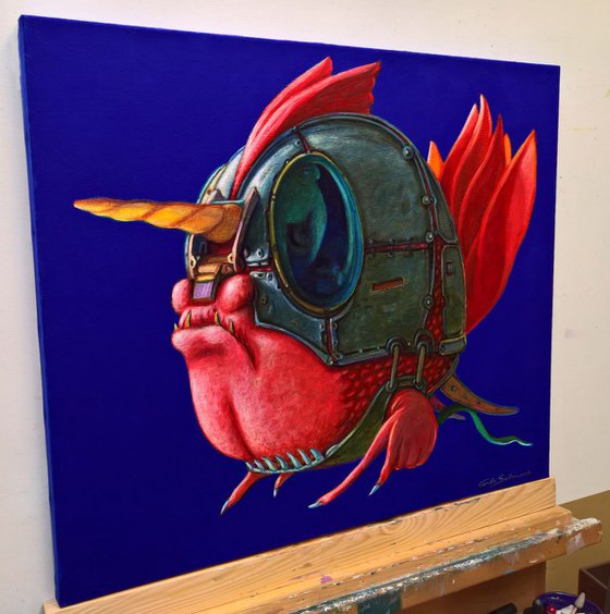 - THE WARRIOR FISH - ( 50 x 60 cm )