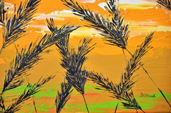 Grass in Gold 90x50cm