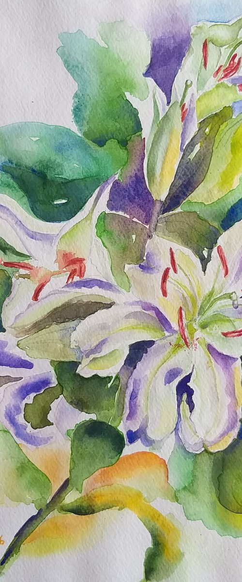 Flowers in watercolor, still life by Geeta Yerra