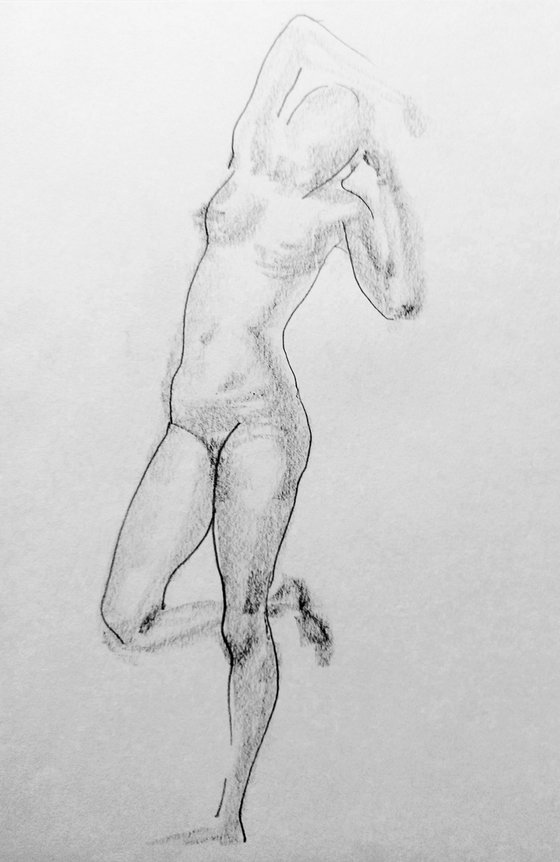 Balance. Original nude drawing.