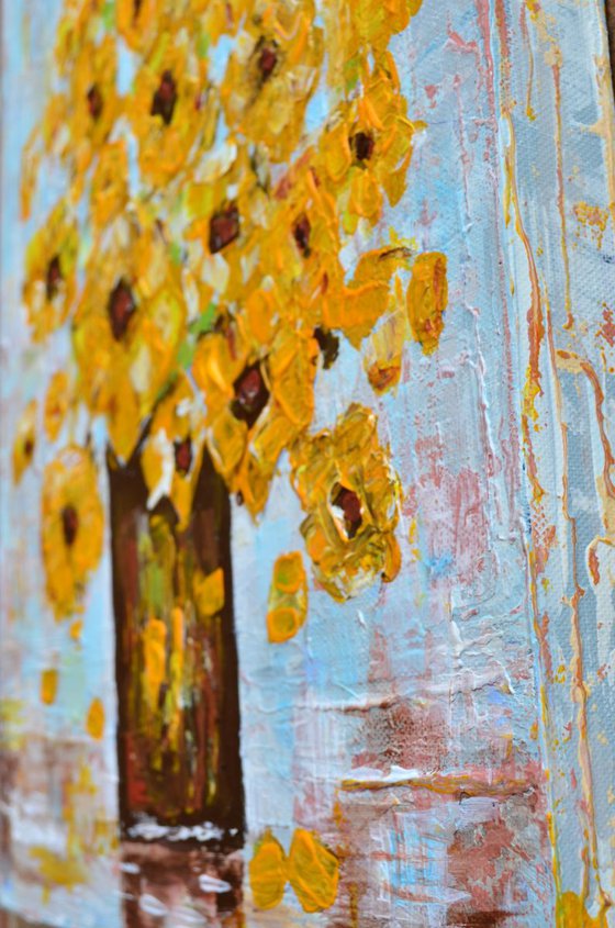 Yellow Flowers-Deep edge canvas ready to hang