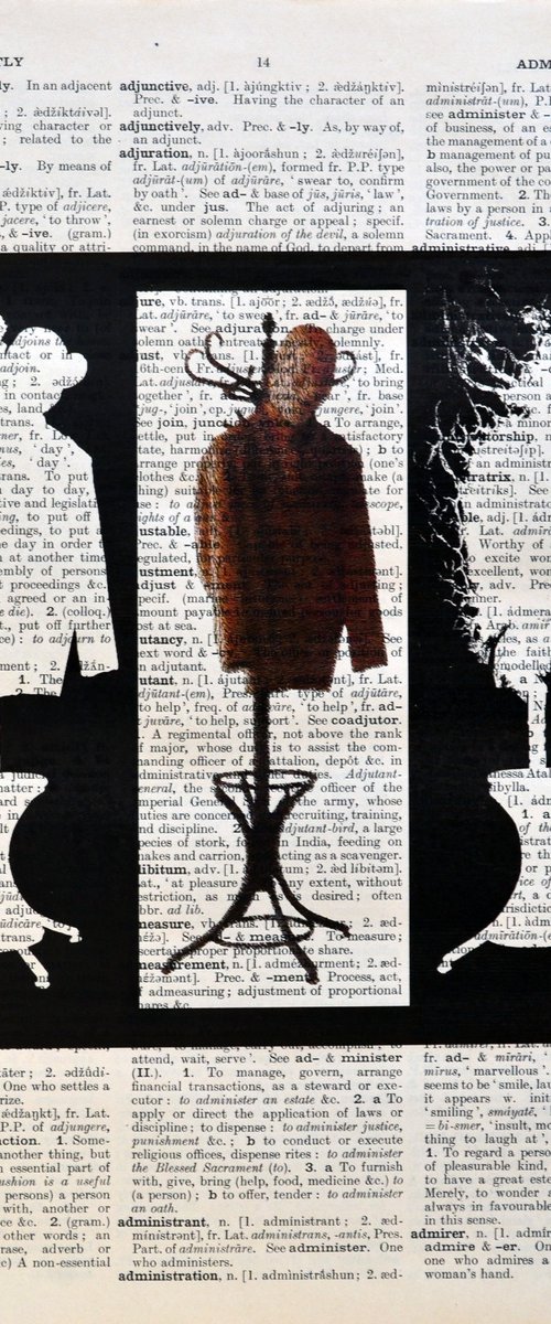 Soul Hanger - Collage Art on Large Real English Dictionary Vintage Book Page by Jakub DK - JAKUB D KRZEWNIAK