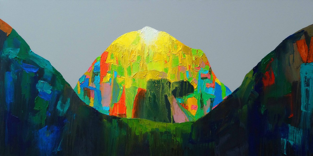 Impressionistic Landscape Acrylic Painting By Abhishek Kumar, 66 X 36, Mystery Of God Iii, Original Artwork