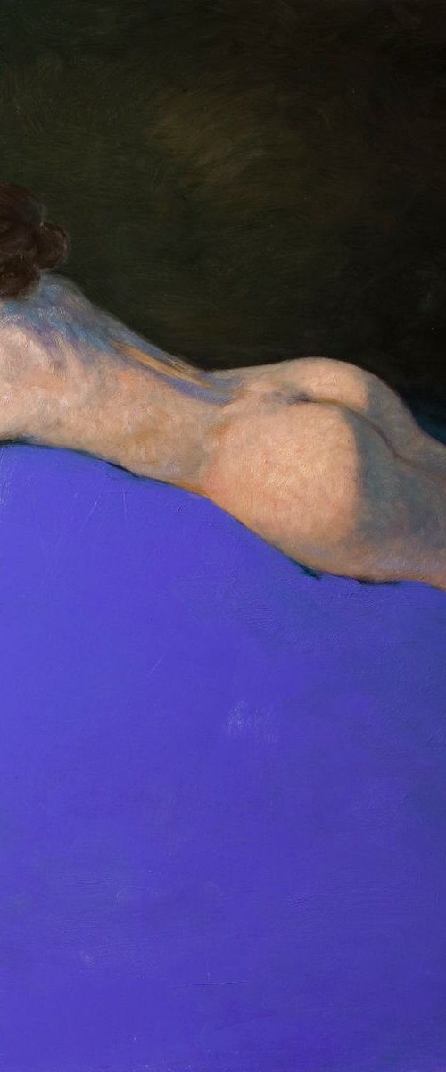 Aurelie - nude woman in blue by Olivier Payeur