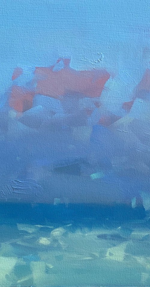Pacific Sunset, Original oil painting, Handmade artwork, One of a kind by Vahe Yeremyan