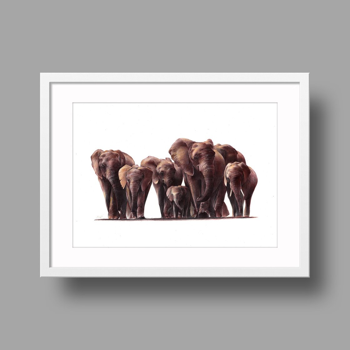 Herd of elephants in the savannah, contour drawing with understated, planar  background Stock Vector by ©IAKOVET 67660035