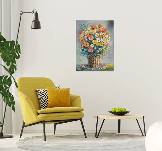 Wildflowers in a Basket