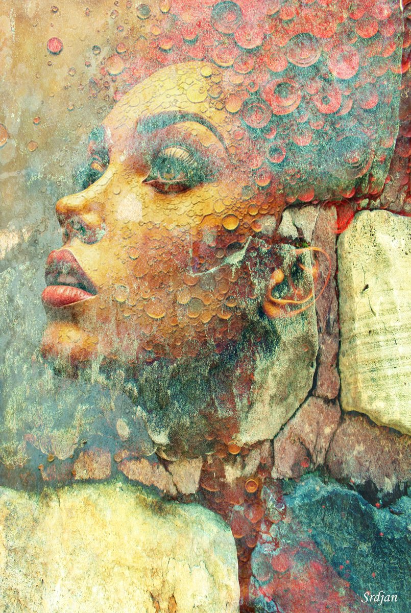 Illustrative Portrait Photograph By Srdjan Jevtic, 26 X 39", These Stones, Original Artwork