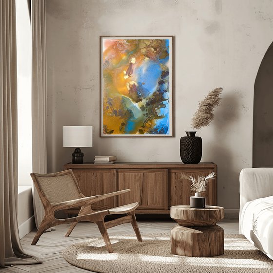 Autumn Gold Abstract Painting