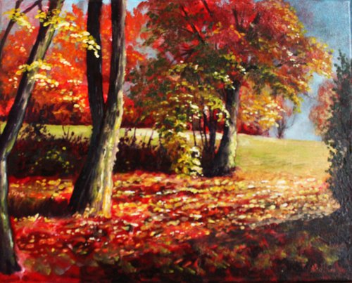 Sunlit Autumn Carpet by Rod Bere