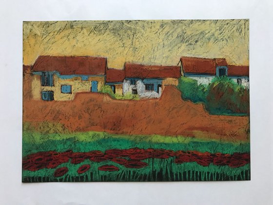 Landscape with poppy