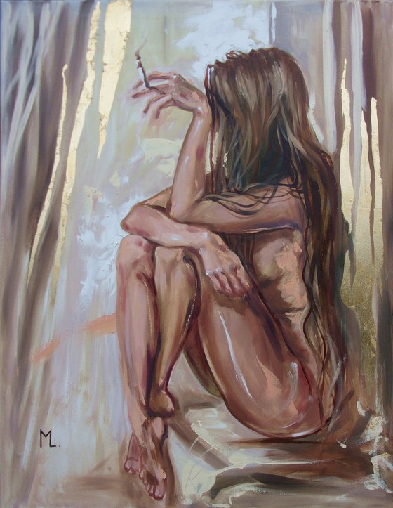 " BUTTERFLY WITH CIGARETTE IN WINDOW "