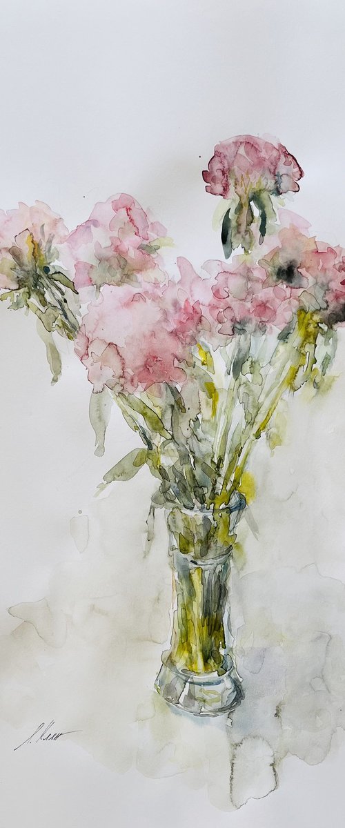 Bouquet in vase 50x65 cm 2025 by Elena Klyan