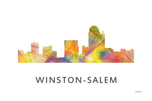 Winston Salem North Carolina Skyline WB1 by Marlene Watson