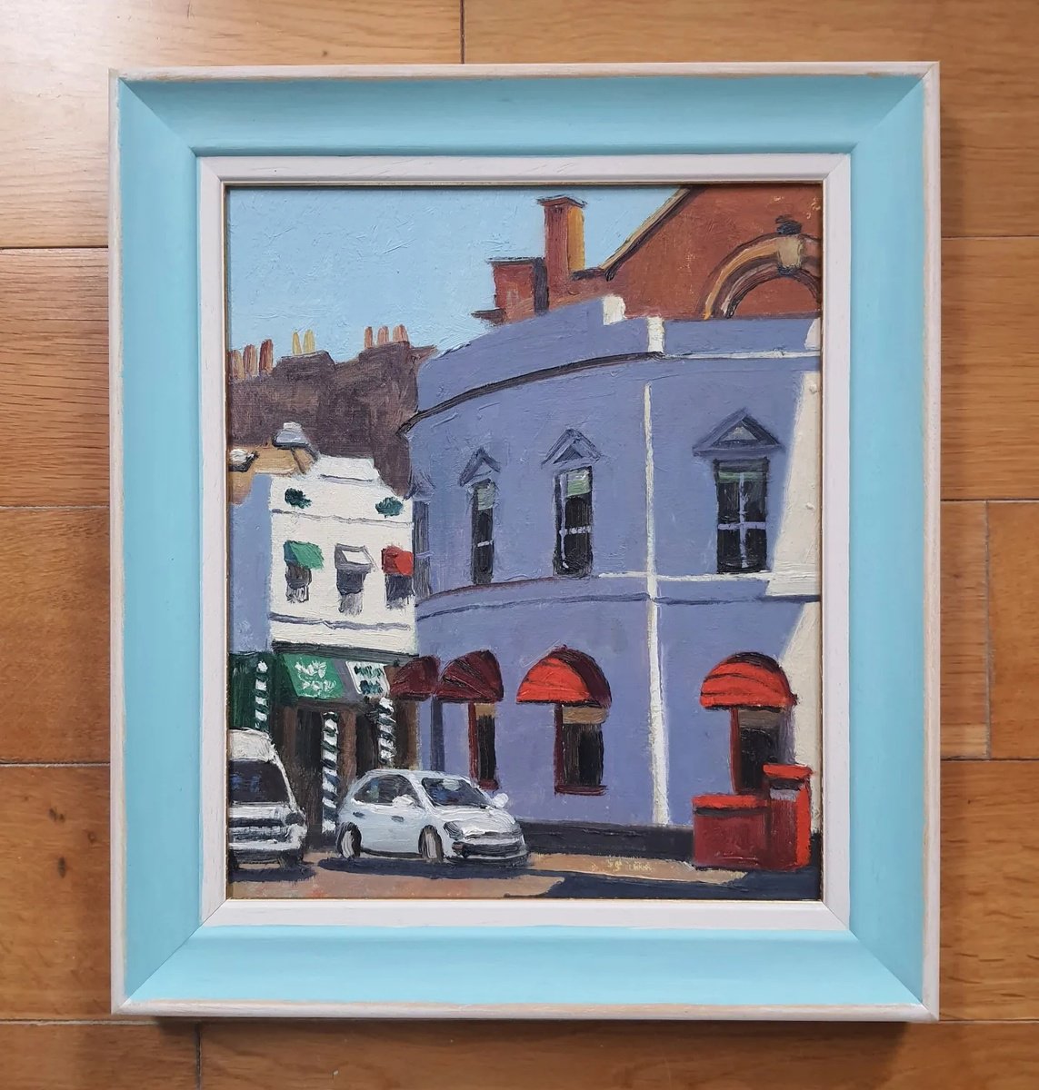 Impressionistic Cityscapes Oil Painting By Roberto Ponte, 13 X 15", Brighton, The Ivy, Original Artwork