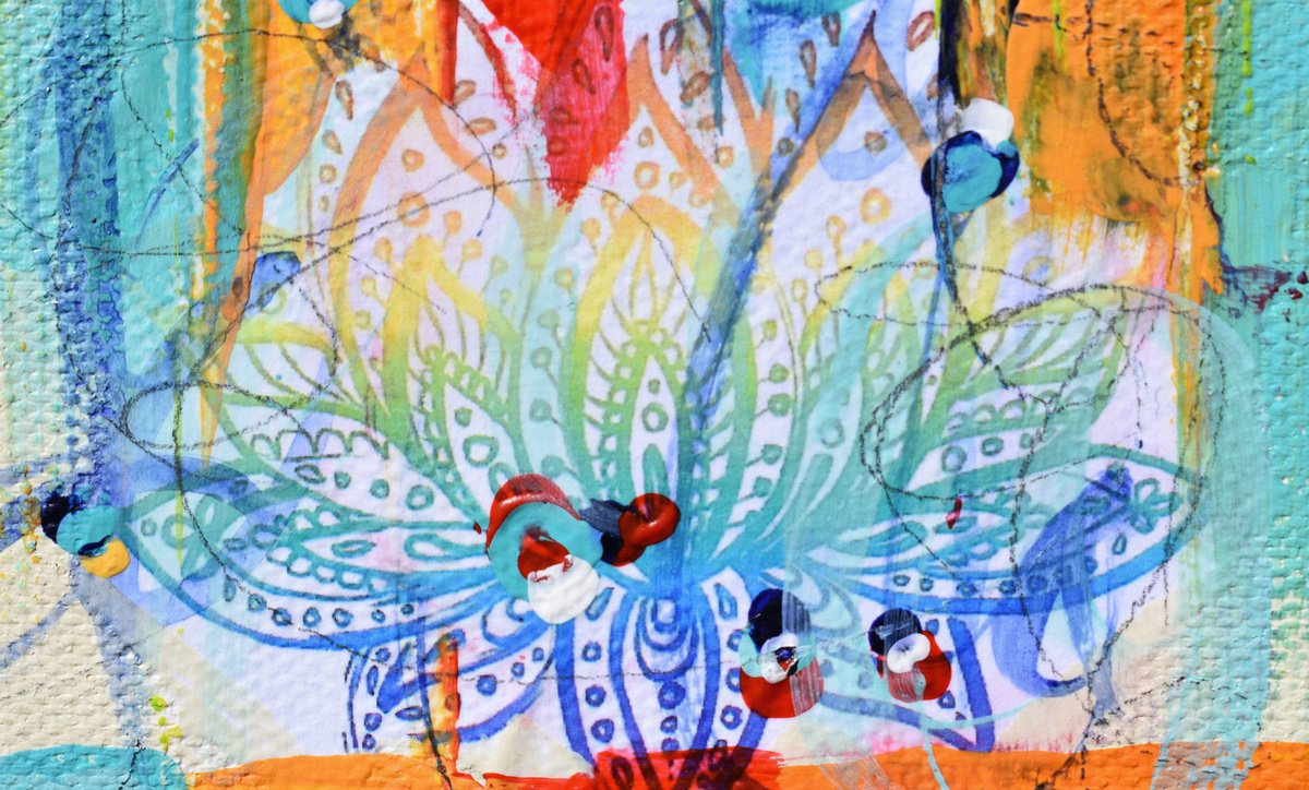 Abstract Acrylic Painting By Cynthia Ligeros, 4 X 4, Delicate Beauty, Original Artwork