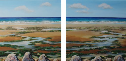 Beyond the Rocks Diptych by Sandra Francis
