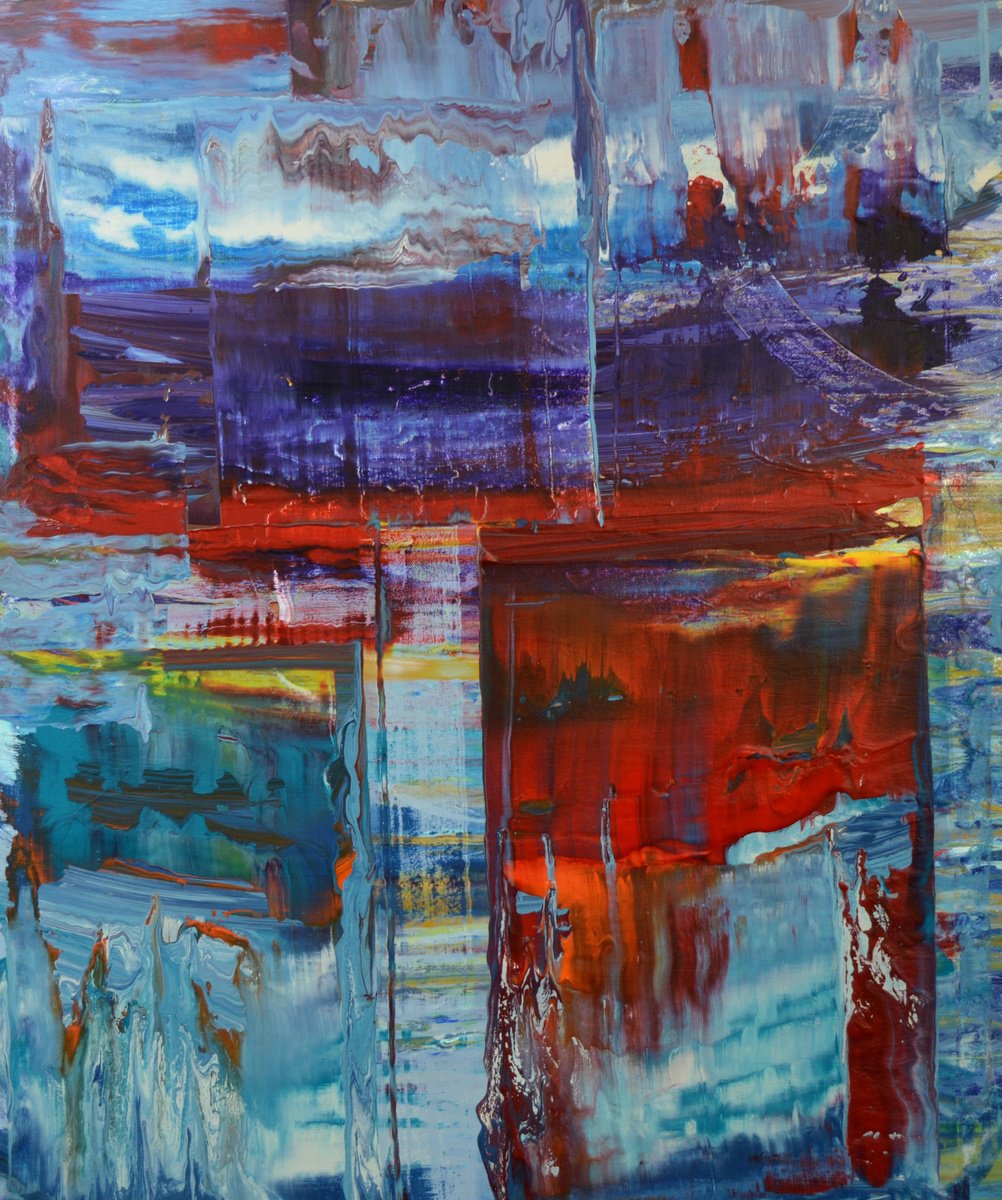 Organic Abstract Acrylic Painting By Lucian Richards, 26 X 32", Troy, Original Artwork