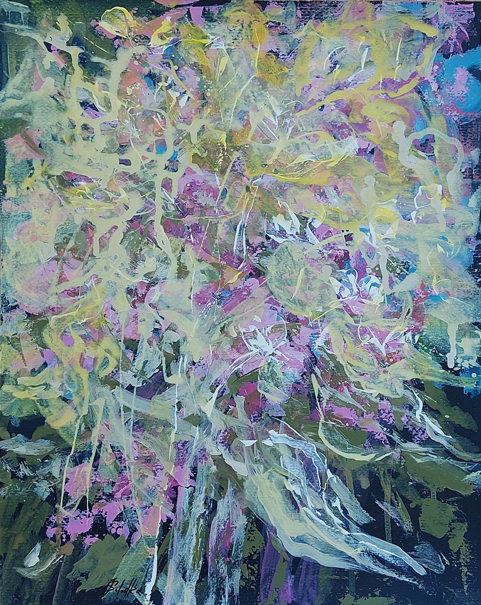 Abstract Acrylic Painting By Katia Solodka, 16 X 20", Garden Of Dream 11, Original Artwork