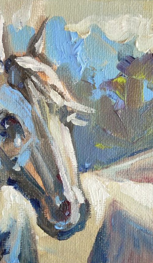 Horse Portrait. Oil Painting by Natalia Miasnikova
