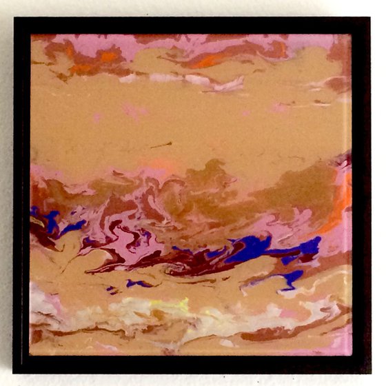 Abstract Painting Contemporary Original art on Plexiglass One of a kind  Framed  Ready to Hang Signed with Certificate of Authenticity