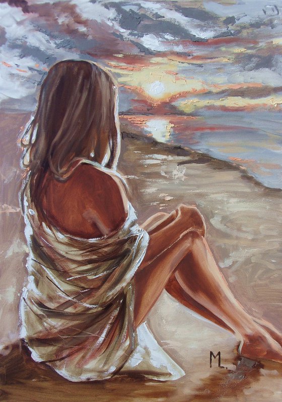 " SEA VIEW WITH SUNSET "