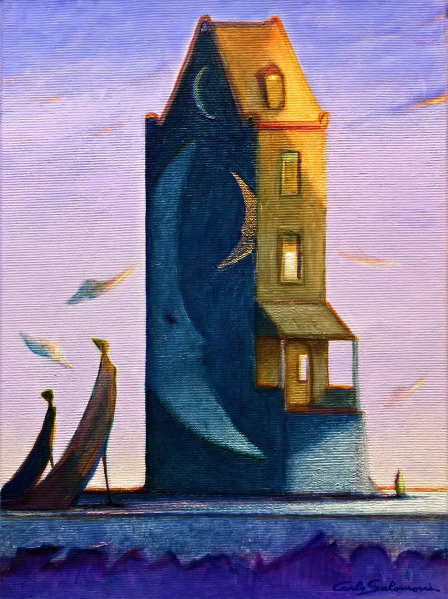 TOWARDS THE MOON HOTEL - ( 40 x 30 cm ) by Carlo Salomoni