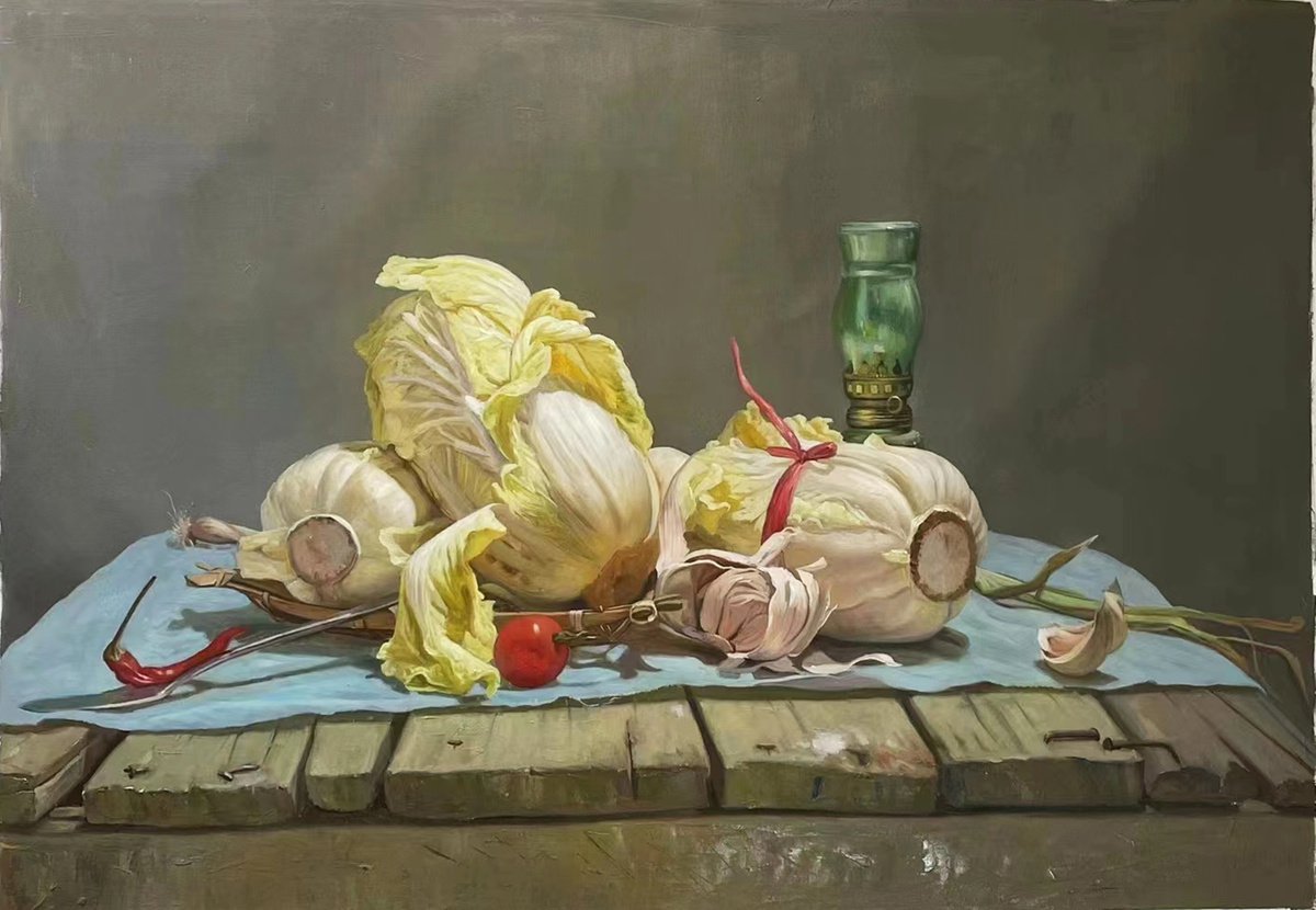 Still life:Chinese cabbage by Kunlong Wang