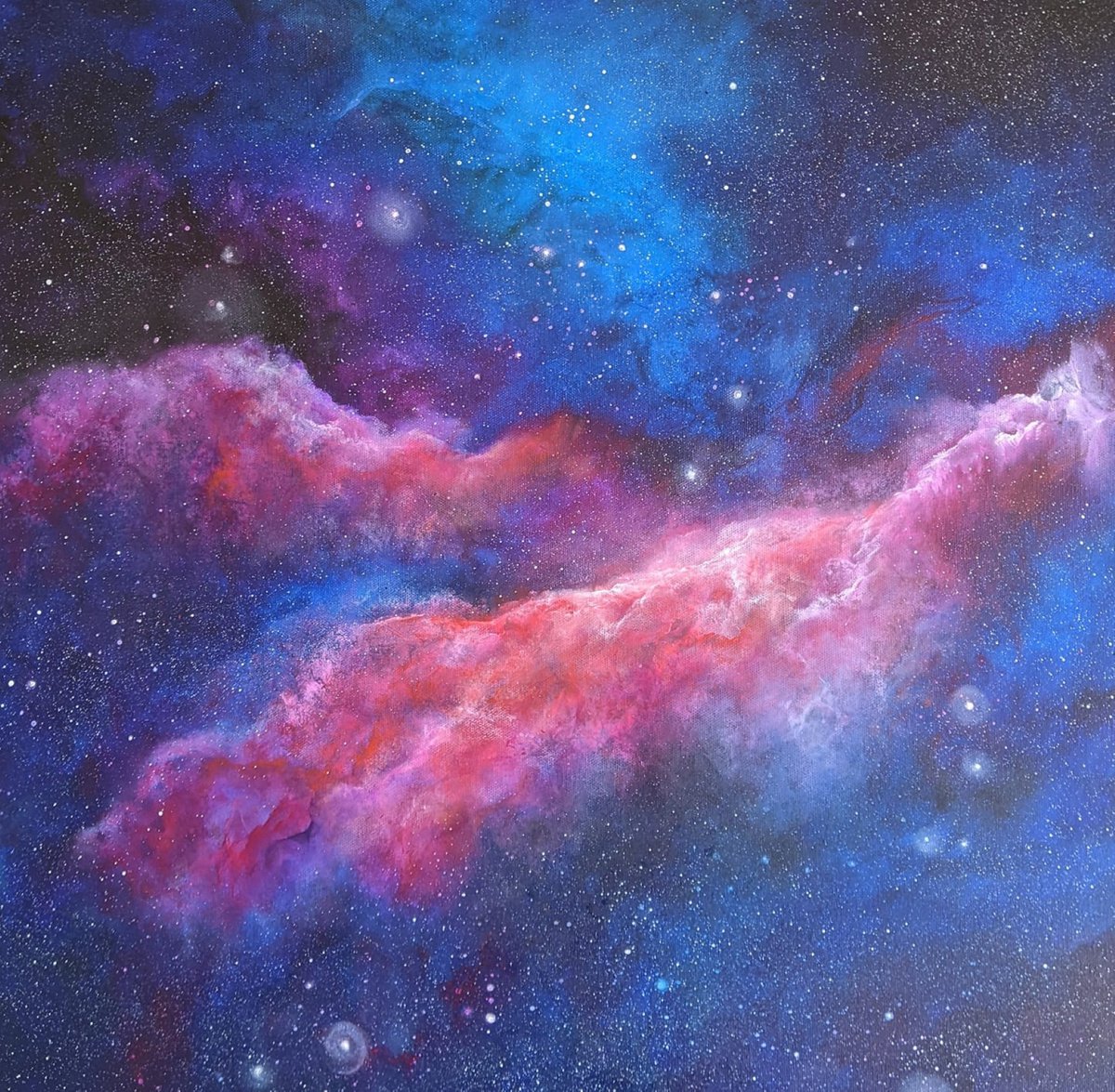 Interstellar Journey - Finger-painted Space Art by Lisa Price