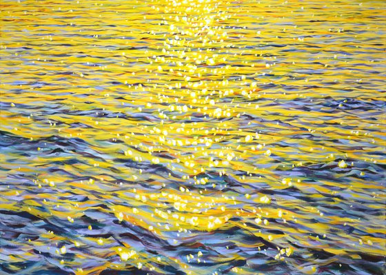 Dance of glare at sunset.