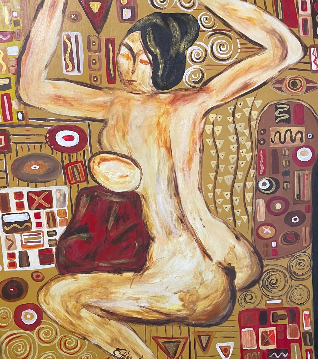 Abstract Portrait Acrylic Painting By Shelli Finch, 27 X 28", Mother & Child, Original Artwork