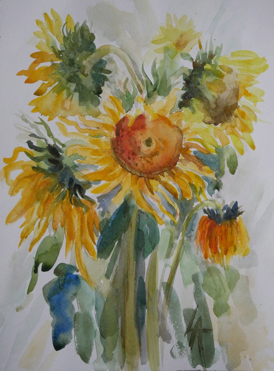 Sunflowers by Elena Lykhodid