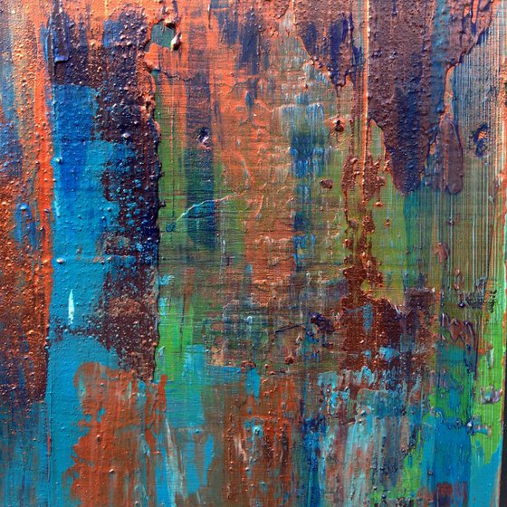 Copper Reflections 2 - abstract painting