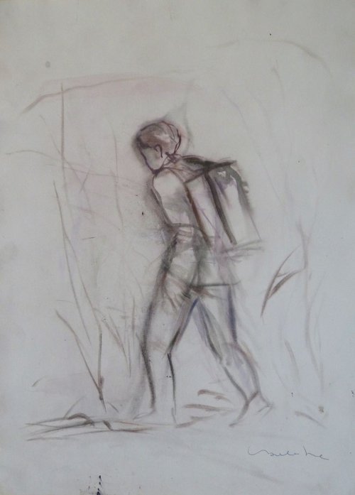 Large Figure Sketch 4, 59x42 cm by Frederic Belaubre