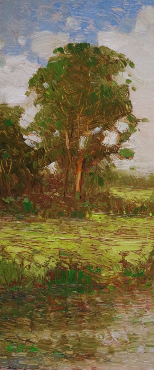 Landscape Oil painting, Lakeside, Impressionism, One of a kind, Signed, Hand Painted by Vahe Yeremyan