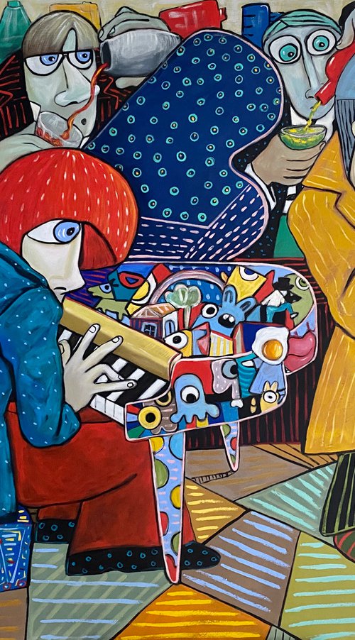 Lady in red dancing by Ta Byrne