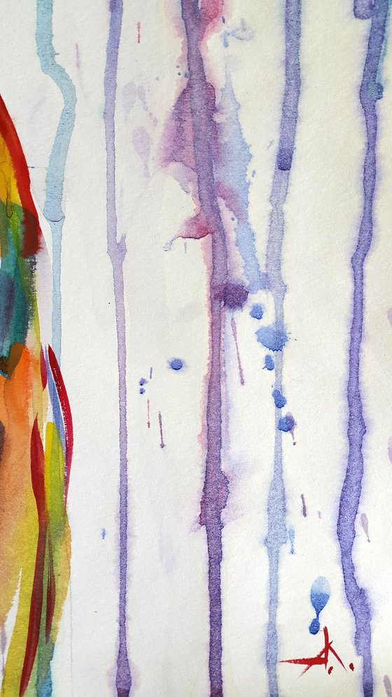 Flow - Watercolor painting, body art, woman body, erotic, citycape,nudes, impressionism