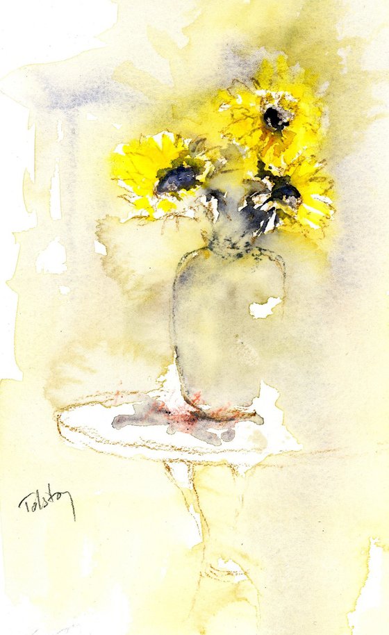 Sunflowers on a Table